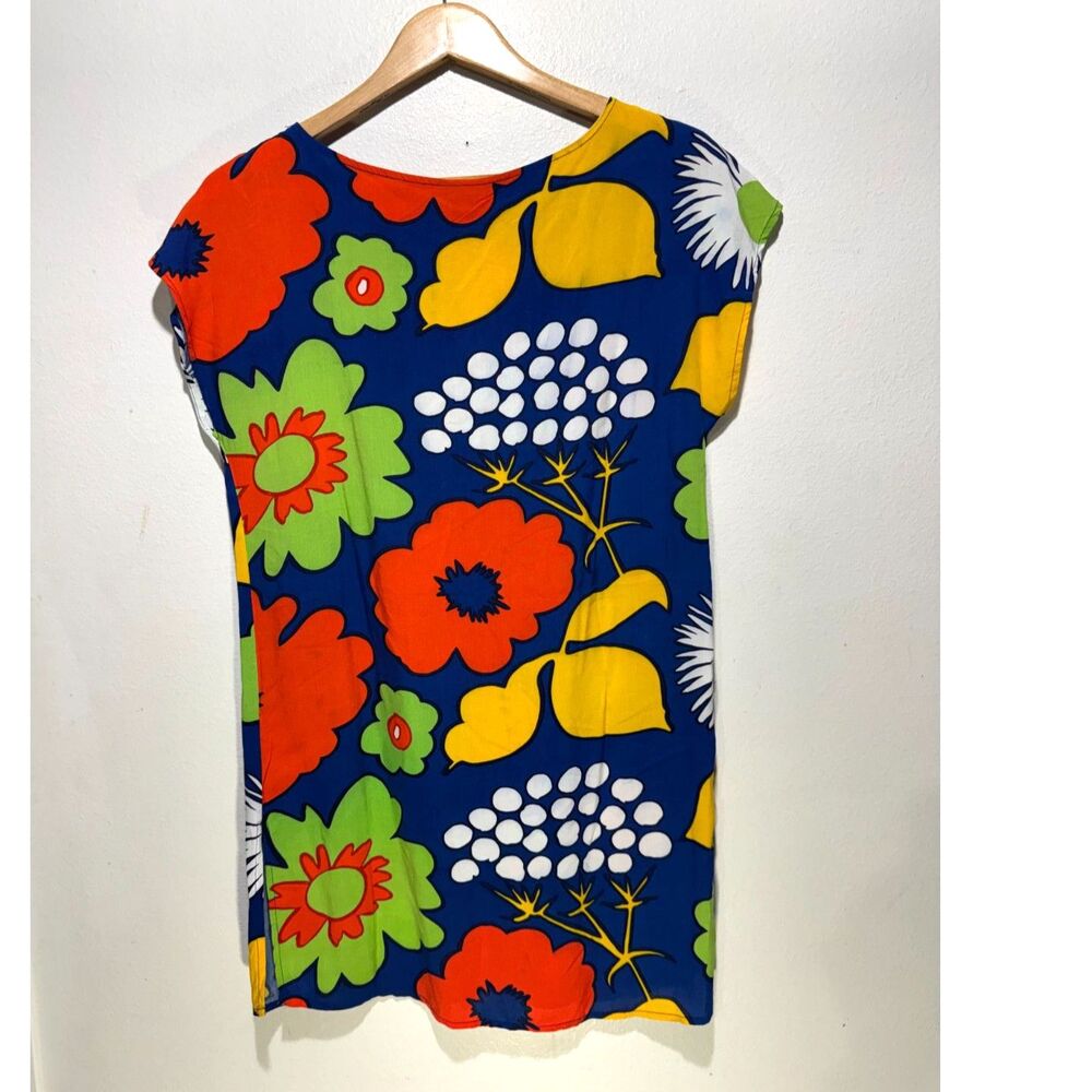 Marimekko tunic top art to wear designer colorful floral women XS